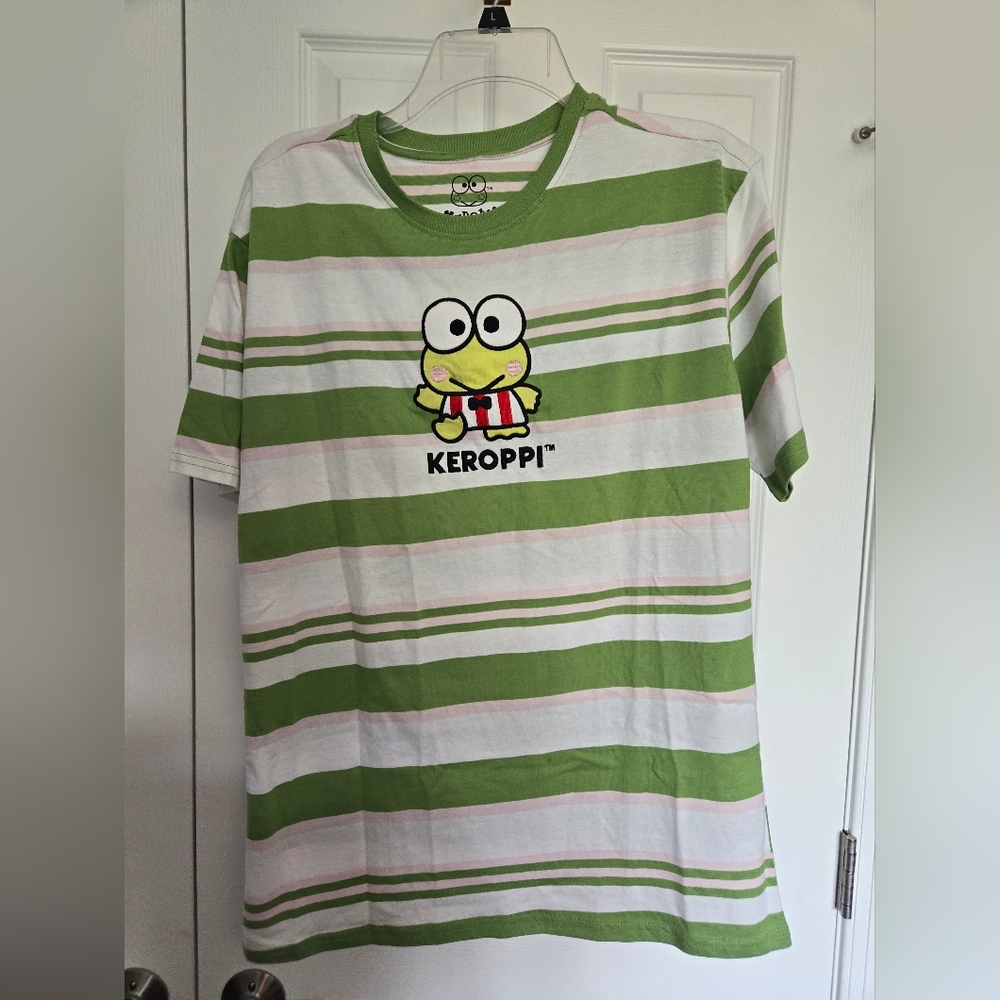 Keroppi Striped Pink and Green Tee